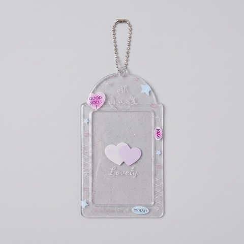 Clear Glitter Photocard Holder Keychain 🎀
