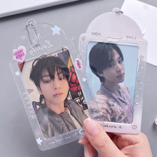 Load image into Gallery viewer, Clear Glitter Photocard Holder Keychain 🎀
