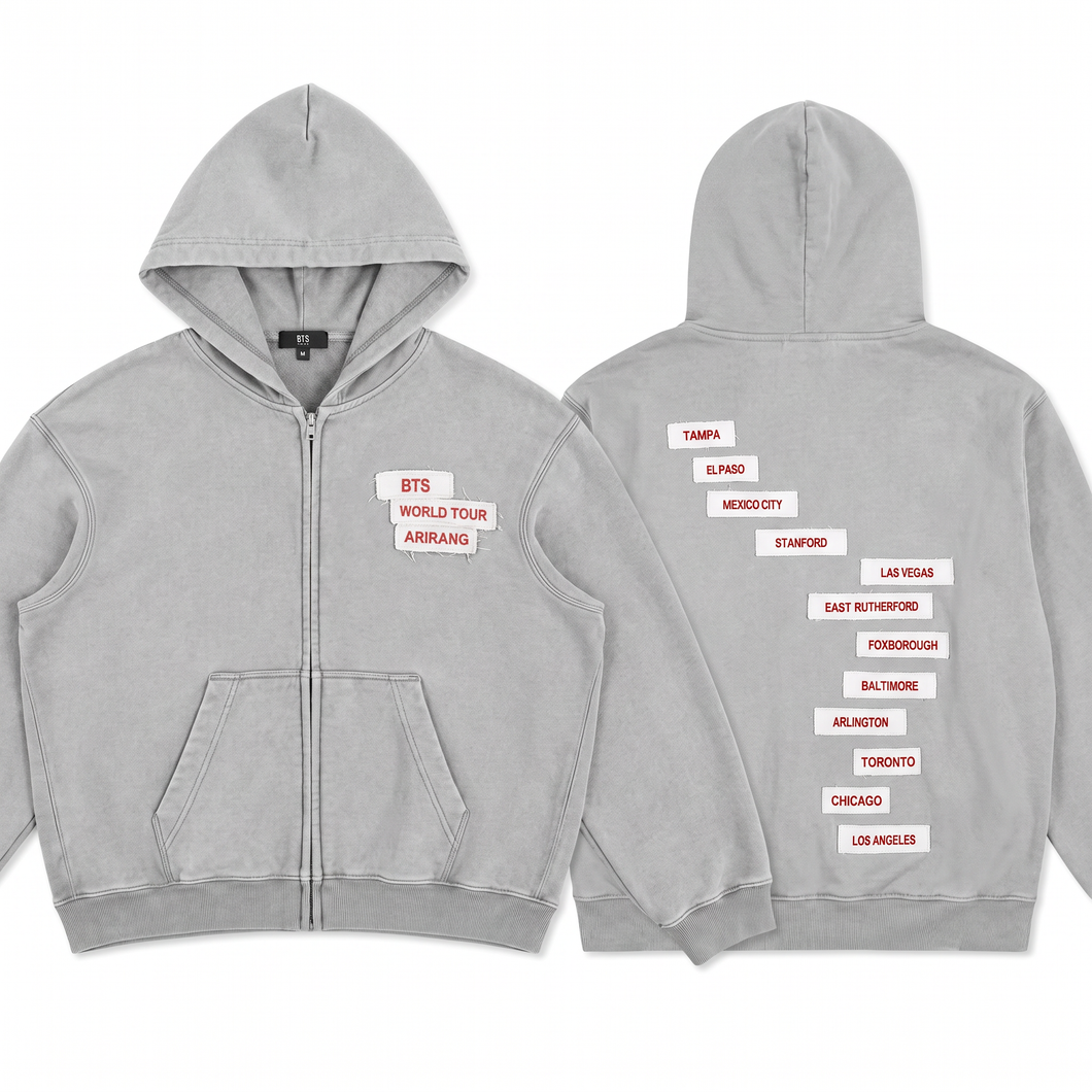ARIRANG NORTH AMERICA TOUR ZIP-UP HOODIE - BTS ARMY GIFT SHOP