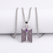 Load image into Gallery viewer, BTS CRYSTAL LOGO NECKLACE 💎💜
