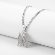 Load image into Gallery viewer, BTS CRYSTAL LOGO NECKLACE 💎💜
