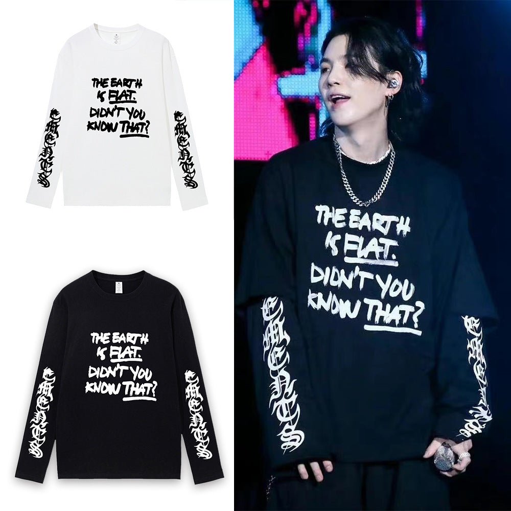 Agust-D The Earth Is Flat Long Sleeve Shirt - BTS ARMY GIFT SHOP