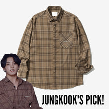 Load image into Gallery viewer, BTS JUNGKOOK PICK - LAYLA ENDLESS LOVE FLUFF MOOD CHECK SHIRT S24 BROWN - BTS ARMY GIFT SHOP
