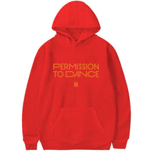 Load image into Gallery viewer, BTS PERMISSION TO DANCE HOODIE 🧡 - BTS ARMY GIFT SHOP
