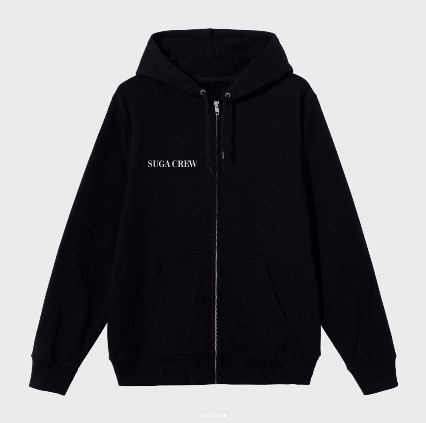 【 Suga 】 SUGA CREW | ZIP HOODIE🖤 - BTS ARMY GIFT SHOP